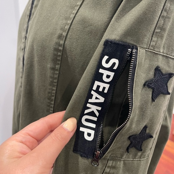 Zara Denim Speak Up Long Bomber Jacket - Picture 11 of 16